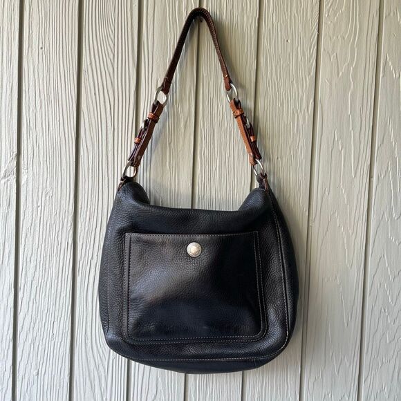 VTG Coach Legacy Black Pebbled Leather Hobo Bag | Fuchsia Lining 9379 - Picture 1 of 13
